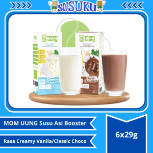MOM UUNG Susu Asi Booster Mylkflow Susu Pelancar Asi Rasa Creamy Vanila Classic Choco 6x29gr
